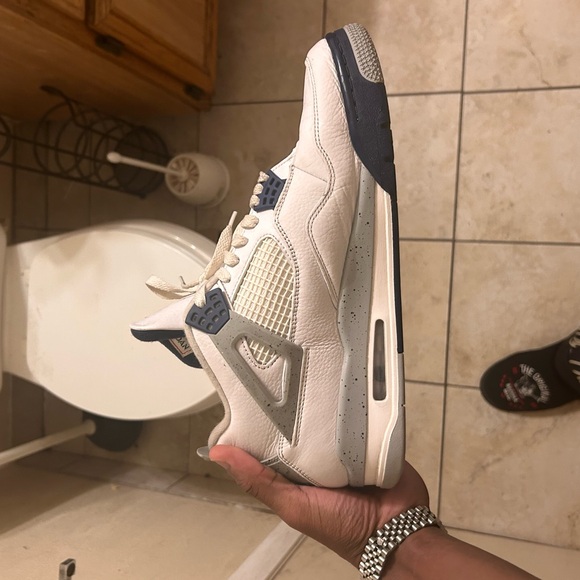 Jordan Cream and Navy Sneakers